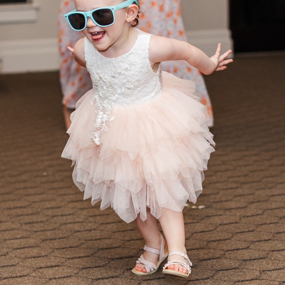 Topmaker Backless A-line Lace Back Flower Girl Dress 1T